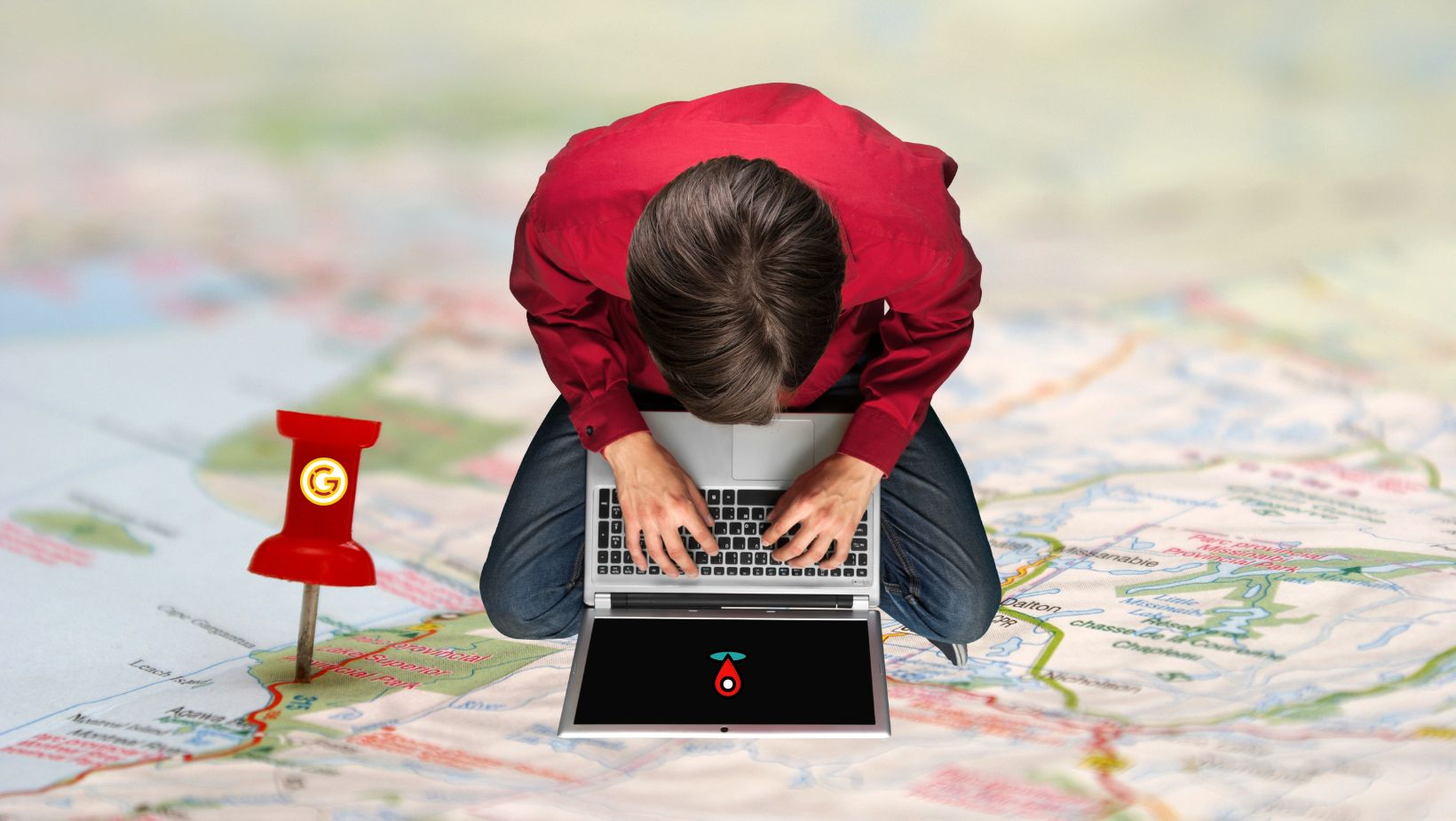 A business owner on his laptop trying to figure out how Google Business Profiles work.