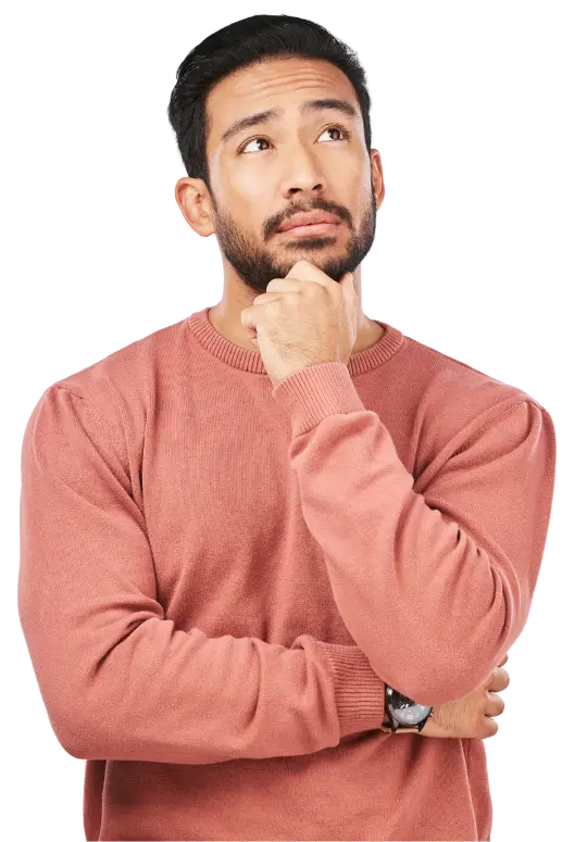 A confused looking man