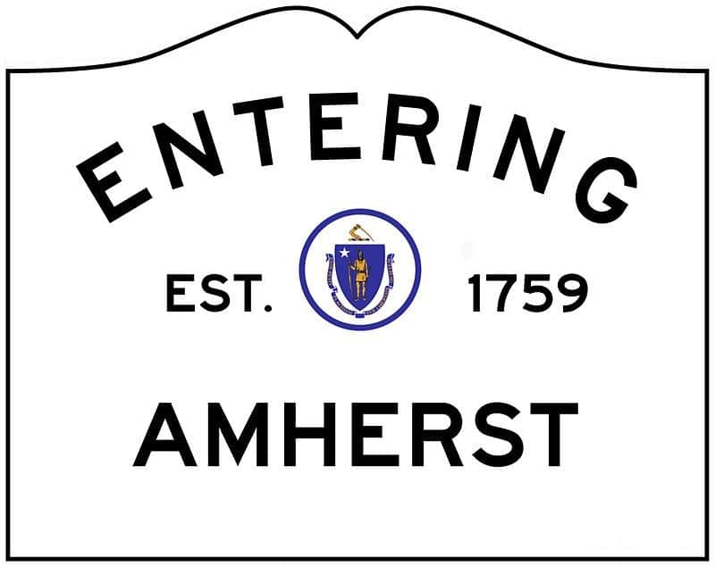 Entering Amherst Sign